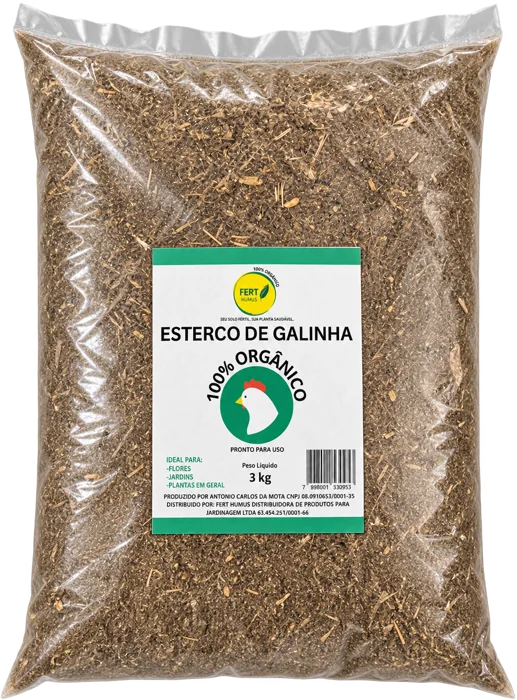 Embalagem de esterco de galinha Fert Humus 3 kg
