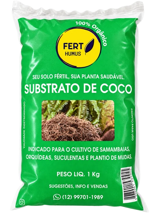 Embalagem de substrato de coco Fert Humus 1 kg